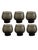 Mid 20th Century Mid 20th Century Holmegaard Per Lütken Smoky Green Lowball Tumblers With Ribbed Pedestal – Set of 6, Mid-Century Danis For Sale - Image 5 of 17