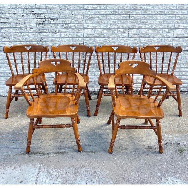 Vintage Tell City Hard Rock Maple Dining Chairs Set of 6 Chairish
