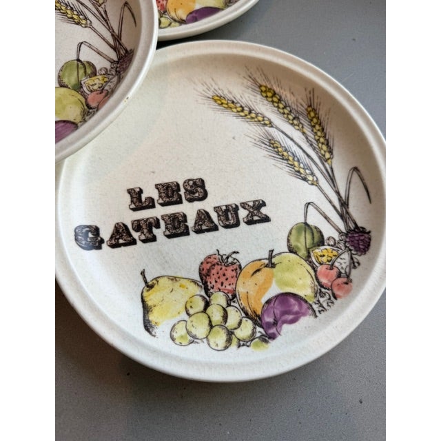 1990s Vintage Gien France Les Gâteaux Dessert Plates, Set of 5 For Sale - Image 5 of 5