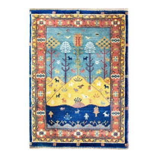 Mid-20th Century Persian Bidjar Pictorial Rug For Sale