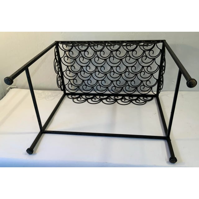 Metal Vintage Cast Steel Garden Table With Scroll Design For Sale - Image 7 of 9