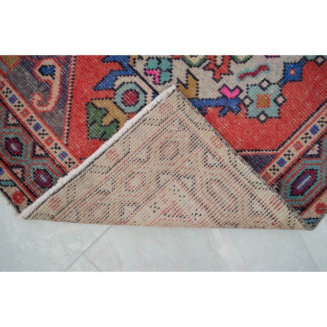 Vintage Turkish Hand-Knotted Short Runner Rug Hallway Decor - 2′10″ × 9′6″ For Sale - Image 11 of 13