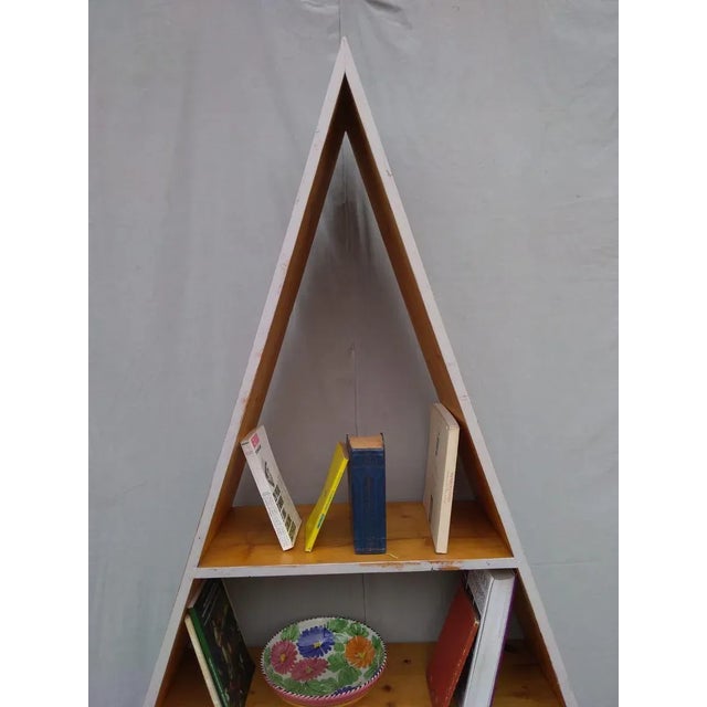 Vintage Wood Bookshelf, 1980s For Sale - Image 3 of 7