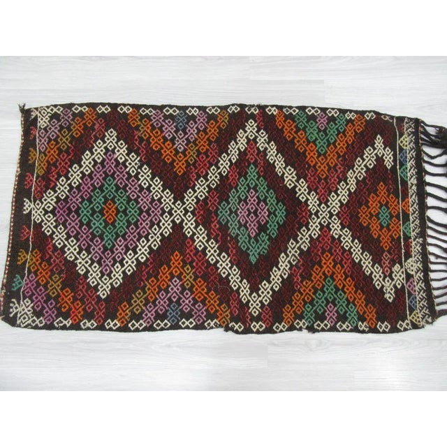 Mid-Century Modern 1960's Vintage Embroidered Small Kilim Rug- 2′6″ × 4′11″ For Sale - Image 3 of 6