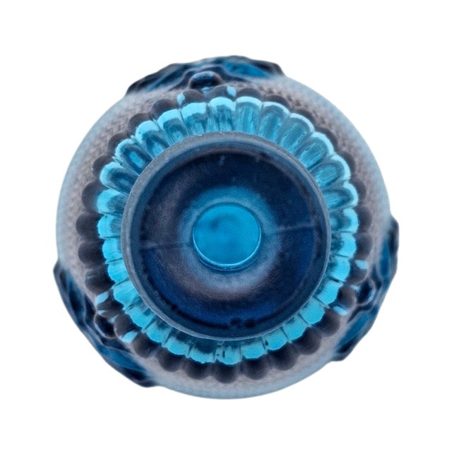 1960s Empoli Italian Blue Glass Genie Bottle Decanter For Sale In San Francisco - Image 6 of 16