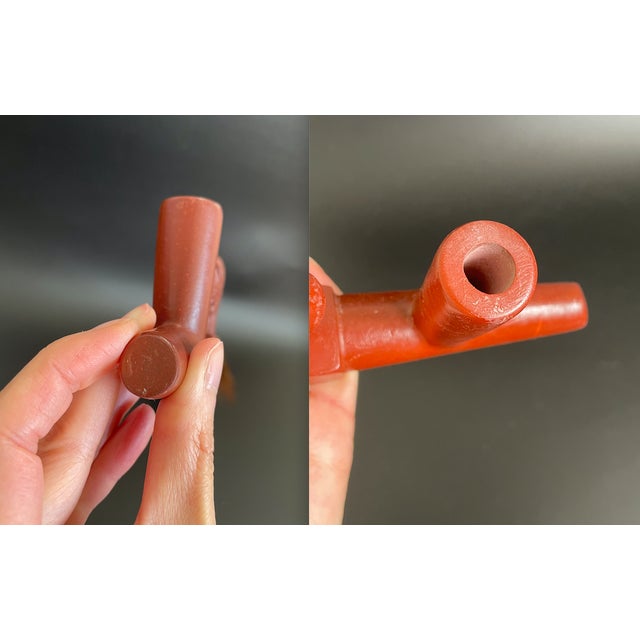 Chippewa Native Indian Catlinite Buffalo Effigy Pipe by Bill Bryan "Big Eagle" For Sale In Las Vegas - Image 6 of 12