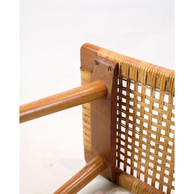 Danish Stool in Teak and Sage Wicker, 1960s For Sale - Image 8 of 11