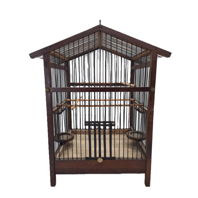Antique Wooden Birdcage, 1920 For Sale - Image 12 of 12