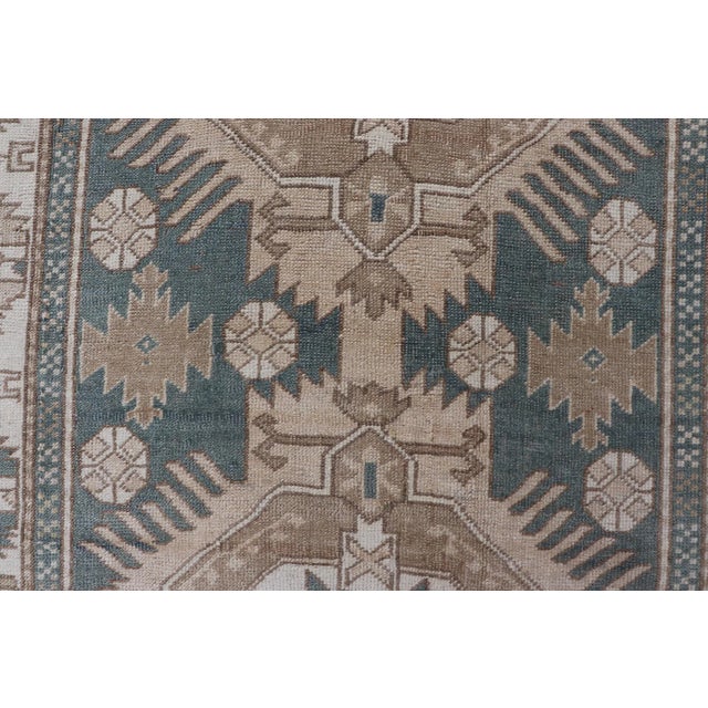 Early 20th Century Vintage Turkish Oushak Rug With Geometric Medallions 3'10" X 6'7" For Sale - Image 5 of 10