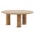 Contemporary Travertine & Cane Round Coffee Table For Sale - Image 3 of 6
