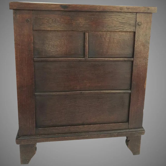 17th Century Late 17th Century English Oak Coffer Box Commode Side Table Pegged Construction For Sale - Image 5 of 5
