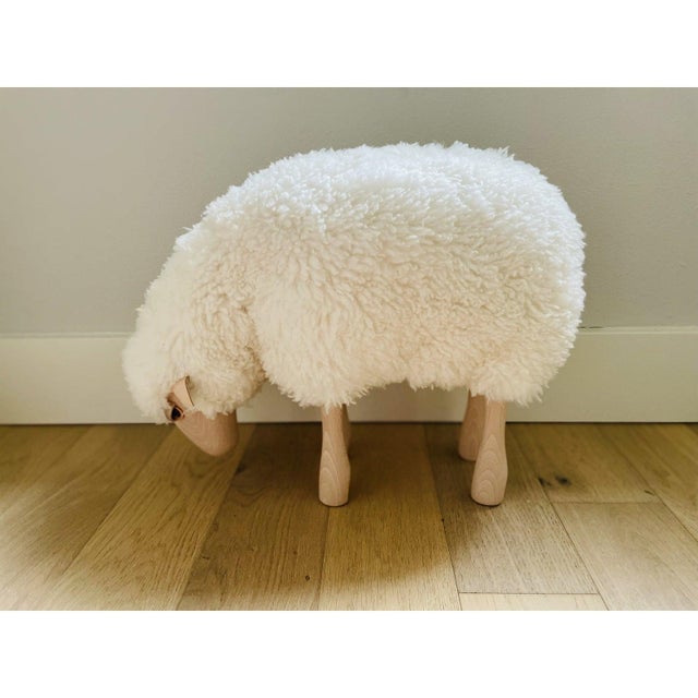 Lalanne Style Carved Wood Sheep Stool For Sale In San Francisco - Image 6 of 7