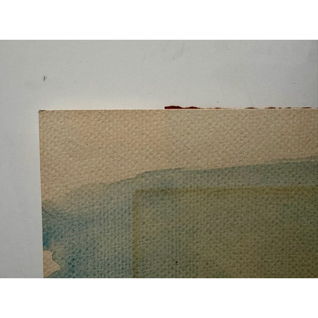 Henry Emil Salloch Original Watercolor on Paper Arid Plain Landscape, 1951. For Sale - Image 4 of 7