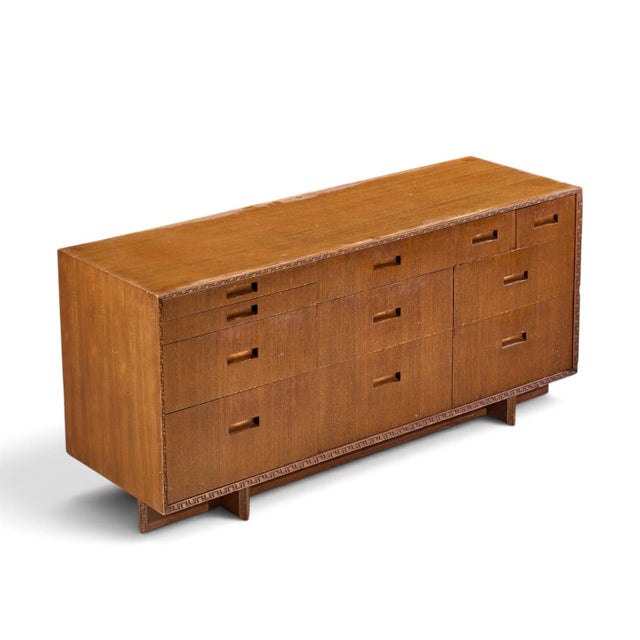 Frank Lloyd Wright for Henredon Taliesin Mid Century 11 Drawer Mahogany Lowboy Dresser For Sale - Image 11 of 11