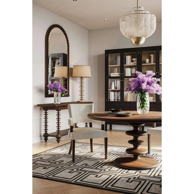 Mid-Century Style Bobbin Leg Console Table in Dark Walnut Finish For Sale - Image 11 of 13