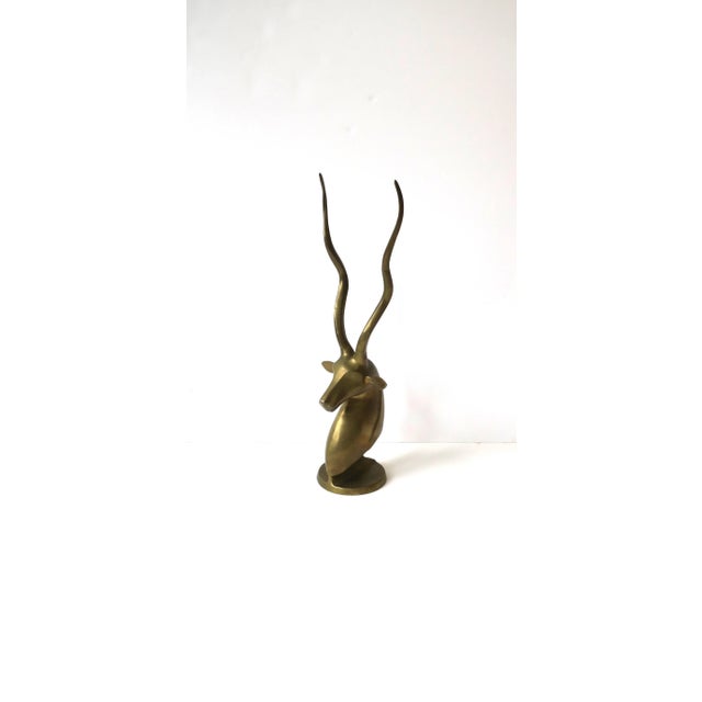 Brass Gazelle Antelope Animal Sculpture Decorative Object, Tall For Sale In New York - Image 6 of 13