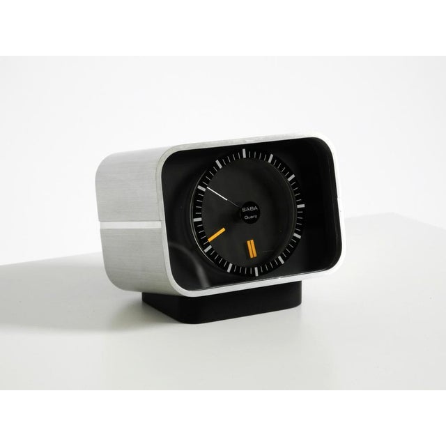 Table Clock with Aluminum Housing from SABA, 1975 For Sale - Image 3 of 18