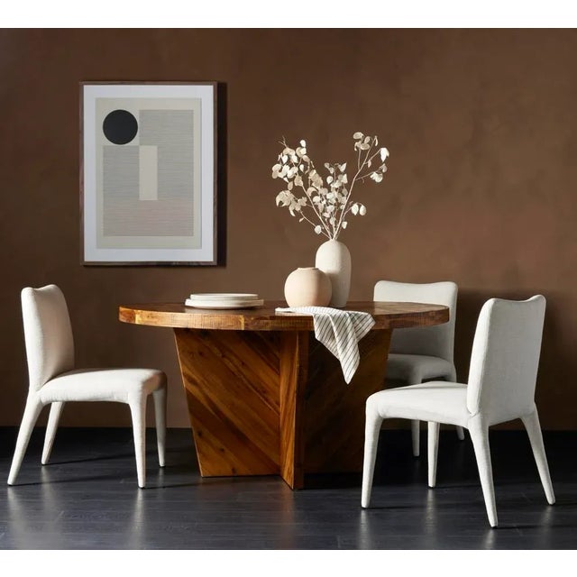 Contemporary Four Hands Monza Dining Chair, Mixt Linen Natural For Sale - Image 3 of 12