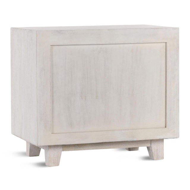 2020s Naia White Wash Modern Coastal Two-Drawer Nightstand For Sale - Image 5 of 7
