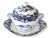 19th Century C. 1880s English Flow Blue Sauce Tureen W/Tray For Sale - Image 5 of 5