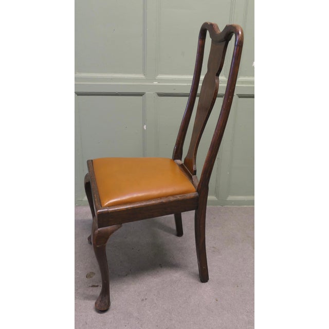 Queen Anne Oak Dining Chairs, 1900, Set of 4 For Sale - Image 3 of 7