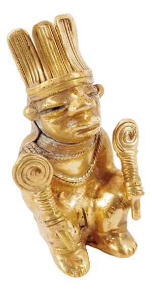 Colombian Taïrona Tumbago Statuette of Ouutsür Woman