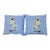 Sky Blue Pillows Embroidered With Staffordshire Dogs - Set of 2 For Sale