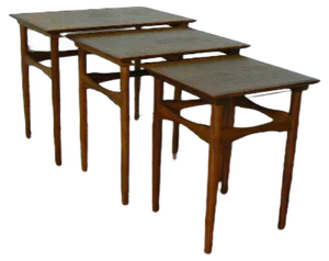 Teak Nesting Tables by Poul Hundevad for Fabian, Set of 3