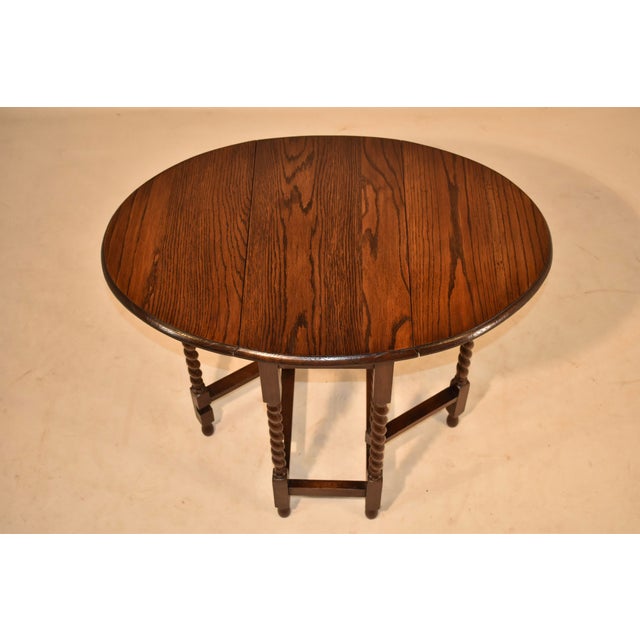 Wood Edwardian English Oak Gate Leg Table, Circa 1900 For Sale - Image 7 of 8