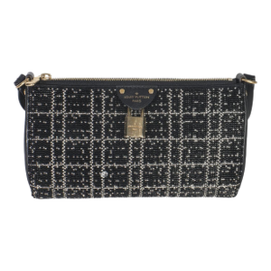 Black White Beaded Pochette Tirette