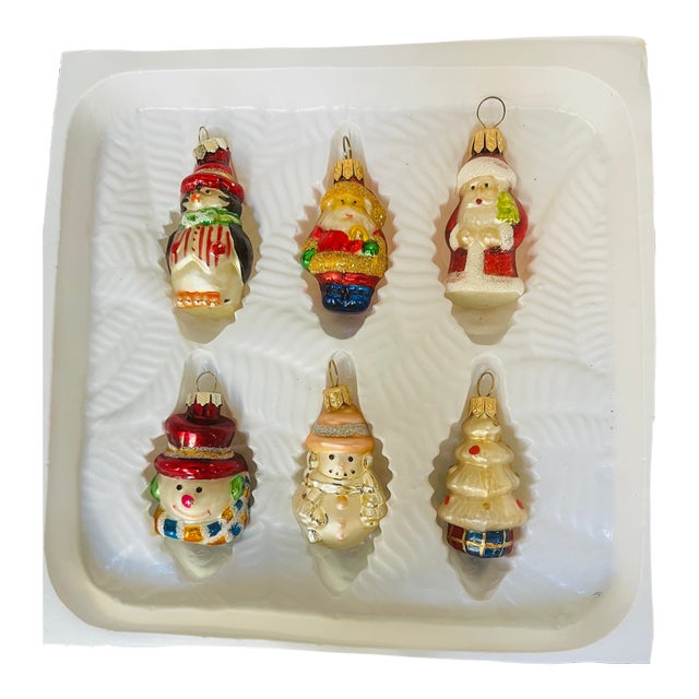 1970s Miniature Old World German Christmas Ornaments Figurines - Set of 6 For Sale