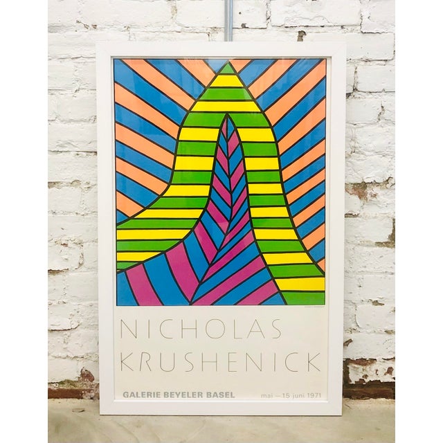 Vintage poster for an exhibition of Nicholas Krushenick (American, 1929–1999) works at Galerie Beyeler in Basel, 1971....