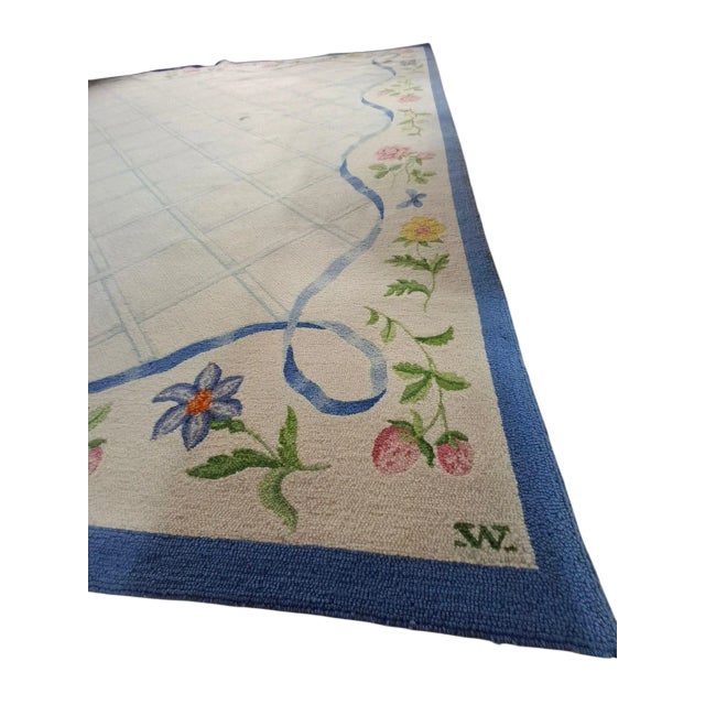 Massive George Wells Hooked Rug For Sale - Image 4 of 18