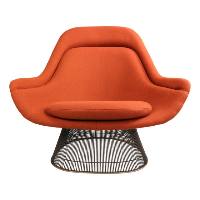 Early Bronze and Rust Red Lounge Chair by Warren Platner for Knoll, 1960s For Sale