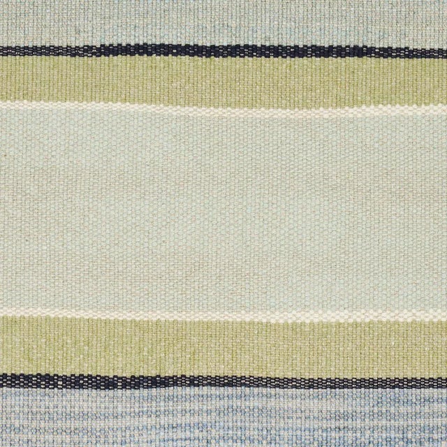 Contemporary Schumacher Pikes Stripe Fabric In Aegean For Sale - Image 3 of 4