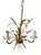 Vintage Metal Chandelier Lamp with Ears of Wheat attributed to Kogl Hans, 1970s For Sale