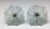 19th Century Boston & Sandwich White Blue Opalescent Glass Flower Drapery Tiebacks Pair. 3 1/2 inches in diameter by 4 1/4...