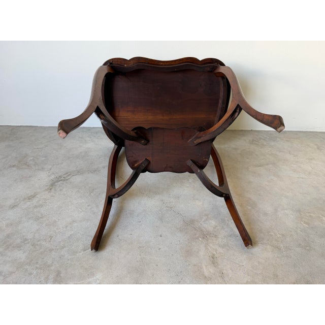 Antique Mahogany Two-Tier Serpentine Accent Table For Sale - Image 13 of 13
