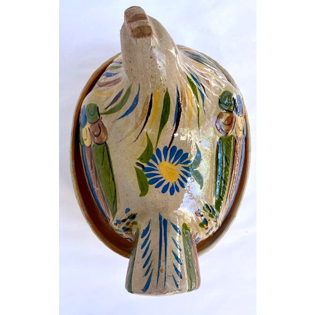 1940s 1940s Handmade Mexican Chicken in a Basket Lidded Casserole - For Sale - Image 5 of 11