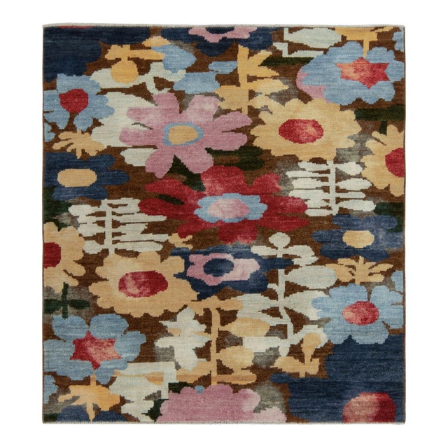 Rug & Kilim’s Contemporary Rug in Multicolor Floral Pattern For Sale