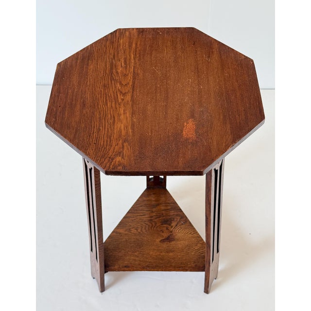 Wood English Occasional Table of Oak From the Arts and Crafts Period For Sale - Image 7 of 13