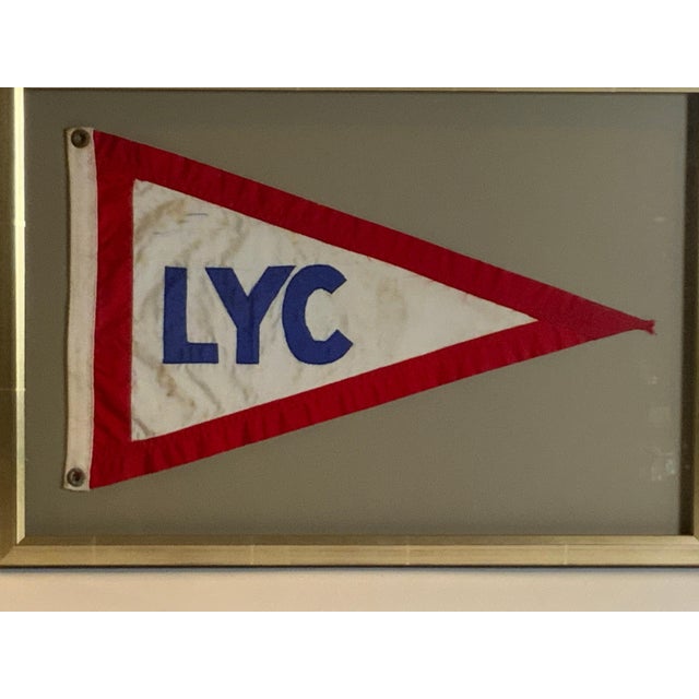 Vintage Lauderdale Yacht Club Framed Burgee For Sale - Image 4 of 7