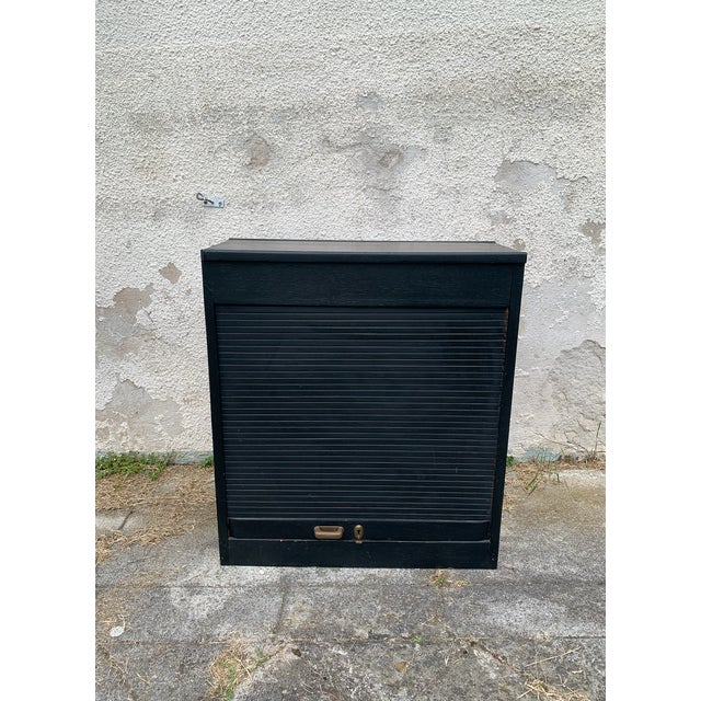 Black Shutter Cabinet, 1980s For Sale - Image 5 of 6