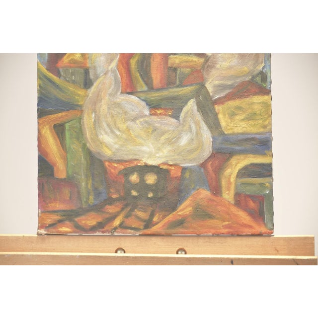 Oil Painting, 1920s, Locomotive Under Blast Furnace For Sale - Image 4 of 9