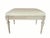 Antique Gustavian Style Hand-Carved Upholstered Stool. Stool features a neutral cream-colored top with painted and carved...