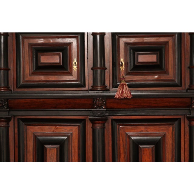 Brown 17th Century Dutch Baroque Revival Kussenkast Armoire Cabinet For Sale - Image 8 of 11