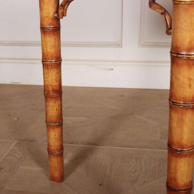 English Faux Bamboo Desk, 1920s For Sale - Image 4 of 12