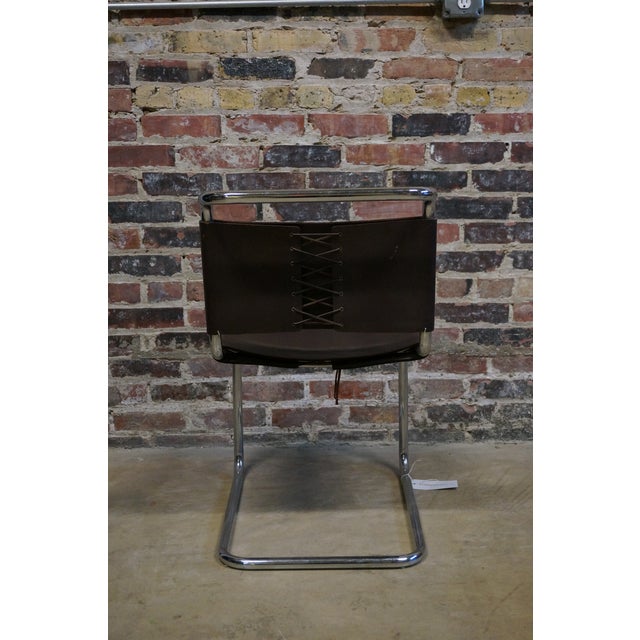 Mid 20th Century Mid Century Marcel Breuer Chrome & Leather Chairs - Set of 4 For Sale - Image 5 of 11