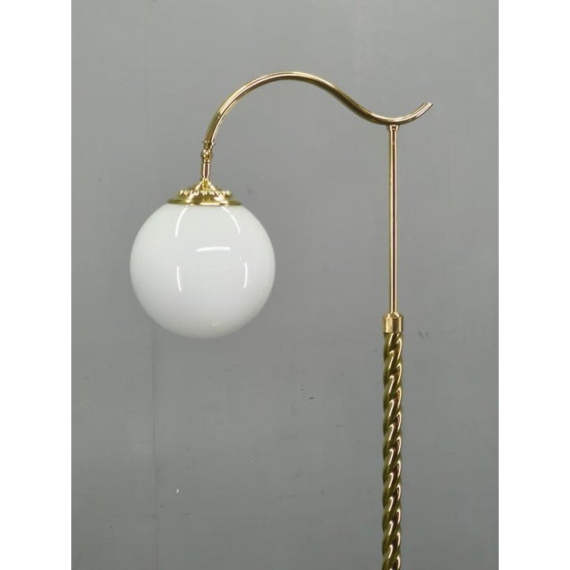 Art Deco Italian Brass Floor Lamp with Glass Globe, 1930s For Sale - Image 11 of 13