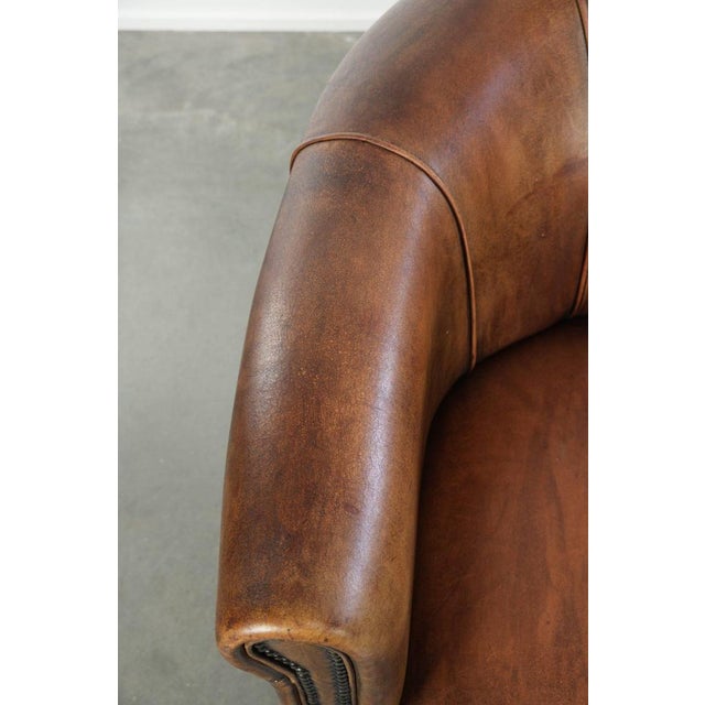 Animal Skin Vintage Sheepskin Club Armchair For Sale - Image 7 of 13
